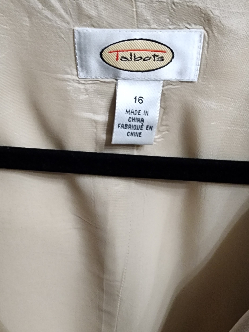 Silk Blazer Formal Talbots Cream Blazer with Hook Eye Closure Satin Sheen Sz 16 - Picture 3 of 8